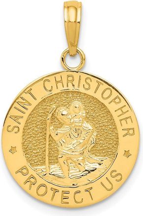 Diamond2Deal 14k Yellow Gold Saint Christopher Medal Pendant