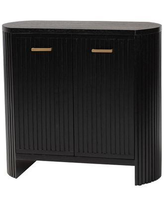 Baxton Studio Keshet Fluted Wood Storage Cabinet