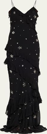 LoveShackFancy Rialto Embellished Maxi Dress