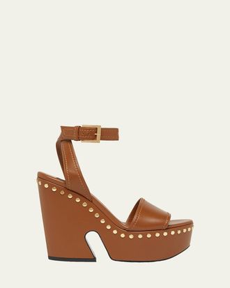 Givenchy 95mm Platform Leather Clog Sandals