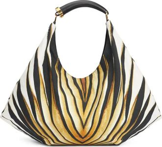 Roberto Cavalli Borsa a spalla con stampa zebrata - Nero