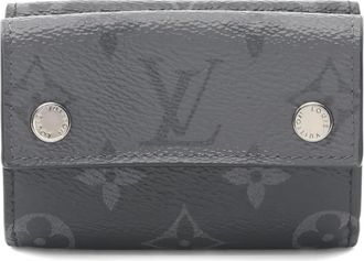 Louis Vuitton 2021s Monogram Eclipse trifold wallet - men - PVC - One Size - Grey