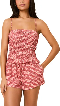 Solid & Striped Delilah Smocked Top In Shell Print