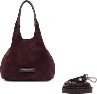 Gianni Chiarini Burgundy Suede Shoulder Bag with Versatile Handles