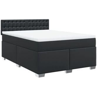 vidaXL Vidaxl - Box Spring Bed with Mattress Black 160x200 cm Faux Leather