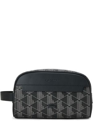Lacoste monogram-pattern wash bag - Black