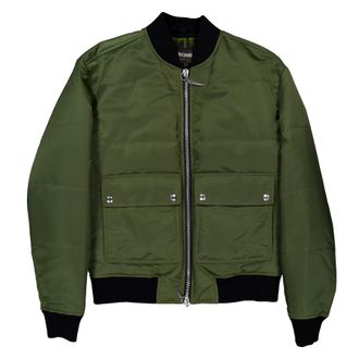 Roberto Cavalli Mens Military Green Padded Bomber Jacket, Brand Size 48 ( US Size 38 )