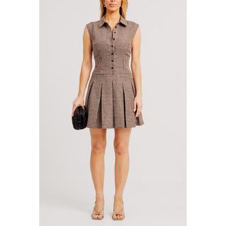 Ronny Kobo Valerie Check Print Minidress in Brown at Nordstrom, Size X-Small