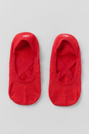 Alo | Womens Pivot Barre Socks in Bright Red, Size: Medium/Large