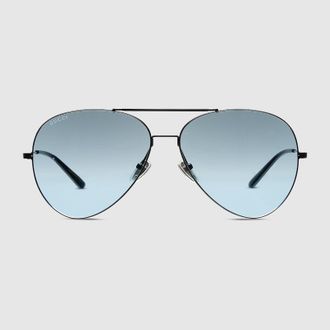Gucci Pilot Frame Sunglasses, Black