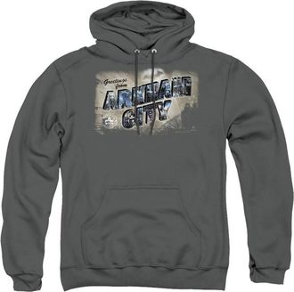 Gildan Batman Arkham City Greetings From Arkham Adult Pull Over Hoodie / Hooded Sweatshirt