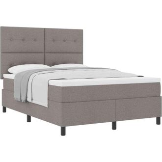 vidaXL Box Spring Bed with Mattress Taupe 140 x 200 cm Fabric vidaXL