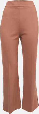 Victoria Beckham Brown Stretch Knit Flared Trousers