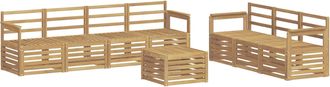 vidaXL Juegos De Sof&aacute;s 8 Uds. Blanco Madera De Acacia S&oacute;lida Vidaxl
