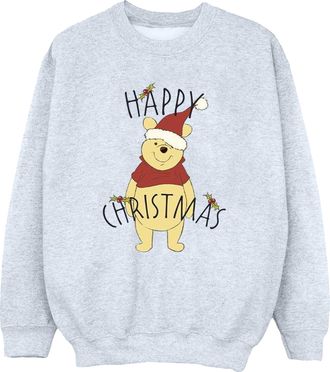 Disney Dames/Dames Winnie The Pooh Vrolijk Kerstmis Holly Sweatshirt (Sportgrijs)