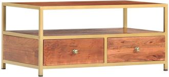 vidaXL Mesa De Centro De Madera Maciza De Acacia 90x50x40 Cm Vidaxl