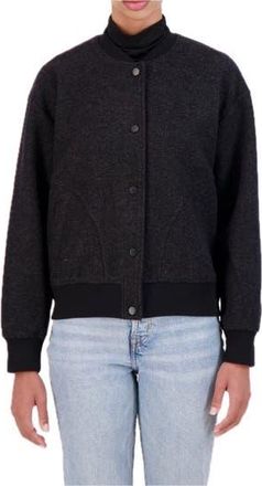 Ookie & Lala Brushed Bomber Jacket in Dark Charcoal at Nordstrom Rack, Size X-Large