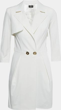 Elisabetta Franchi White Crepe Blazer Dress