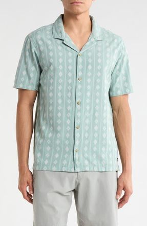 Roark Gonzo Organic Cotton Camp Shirt in Hazy Blue at Nordstrom, Size Xx-Large