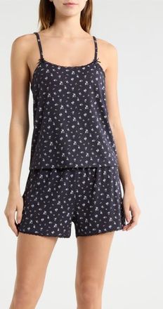 French Connection Print Pointelle Knit Short Pajamas in Utility Blue at Nordstrom, Size X-Large