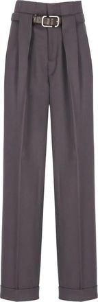 The Attico Broeken, Dames, Paars, S, Wol, Broek met Hoge Taille