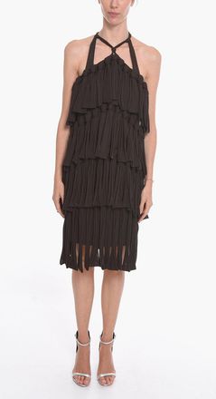 Bottega Veneta Vestito Halter Neck LOOPS in Misto Seta Bottega Veneta