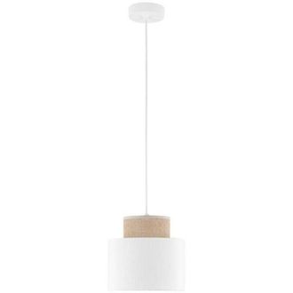 Luminosa Light Designs TK Lighting Duo Bianco Juta Sospensione Bianco e Juta 160 cm