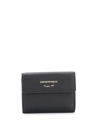 Emporio Armani logo stamp purse - women - Polyurethane - One Size - Black