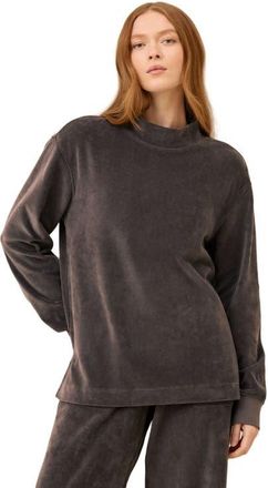 Pact Organic Cotton Pure Velour Cozy Pullover in Graphite at Nordstrom, Size X-Small