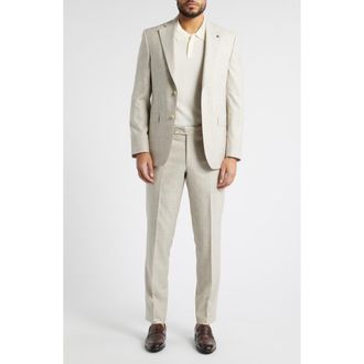 Jack Victor Mason Contemporary Fit Tan Glen Plaid Super 150s Wool Suit in Sand at Nordstrom Rack, Size 40 Regular