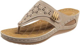 Generic Sandals Women Dressy Summer Flat Strappy Cute Casual Beach Shoes Womens Fashion Orthotic Flip Flops Ladies Slip On Lightweight Athletic Thong Sandals 