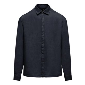 Bomboogie Camisa de lino de corte regular - Shirts - Hombre - Azul - 2XL