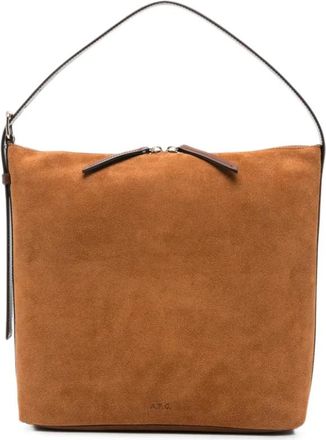 A.P.C. Vera Schoudertas - Dames - Handtassen - Bruin - ONE Size - Katoen - Tassen