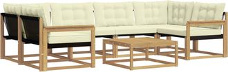 vidaXL Conjunto De Sof&aacute;s De Exterior 7 Uds. Blanco Y Crema Vidaxl