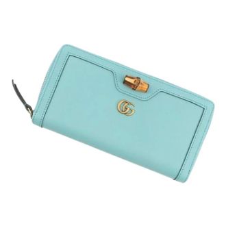 Gucci Pre-owned Wallets, female, Blue, Size: ONE SIZE Pre-owned Long wallet (bi-fold)