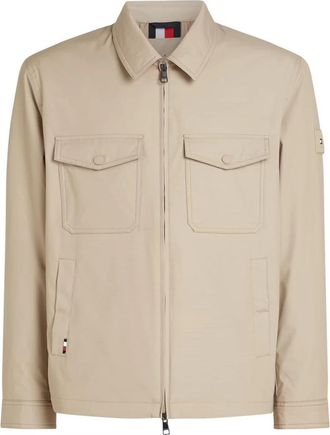 Tommy Hilfiger Gewatteerd Polyester Parka Overhemd - Heren - Zomerjassen - Beige - M - Polyester - Jassen