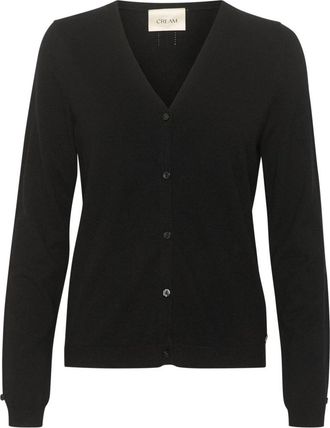 Cream Zwarte Gebreide Vest met V-Hals - Dames - Vesten - Zwart - S - Truien & Vesten
