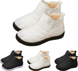 Generic Slip On Snow Boots for Women Men Winter Warm Thickened Fur Lined Boots Casual Comfortable Ankle Booties Waterproof Anti-Slip Insulated Outdoor Shoes f