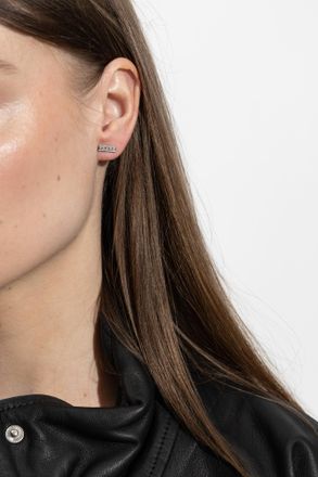 AllSaints Earrings With Glass Pearls, Womens, Silver