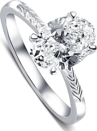 Pompeii3 Certified 3Ct Oval Diamond Solitaire Engagement Ring 14k Gold Lab Grown