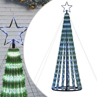 vidaXL Rbol De Navidad Led 275 Leds Azul 180 Cm Vidaxl