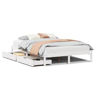 Berkfield Home Bed Frame without Mattress White 135x190 cm Double Solid Wood Pine
