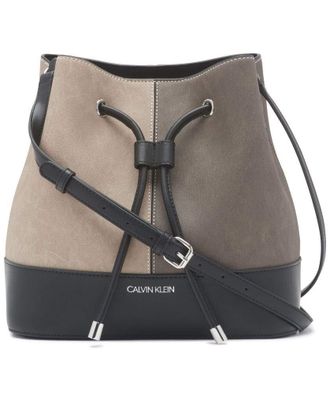 Calvin Klein Womens Gabrianna Novelty Bucket Shoulder Bag, Grey Combo, One Size