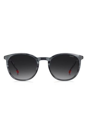 HUGO BOSS Panthos 53mm Round Sunglasses in Grey Horn/Dark Grey Sf at Nordstrom
