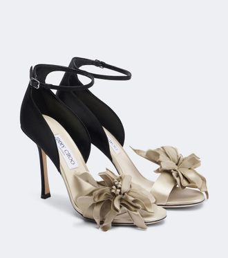 Jimmy Choo London Coko floral-appliqu&eacute; sandals