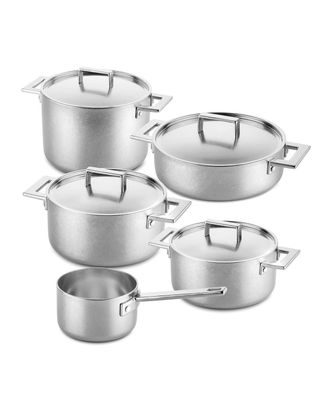 Mepra Attiva Pewter 10-Piece Cookware Set