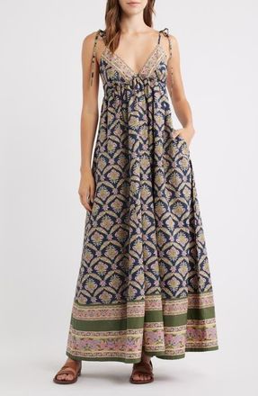 Free People Sorrento Stroll Print Maxi Dress in Blueberry Combo at Nordstrom, Size X-Large