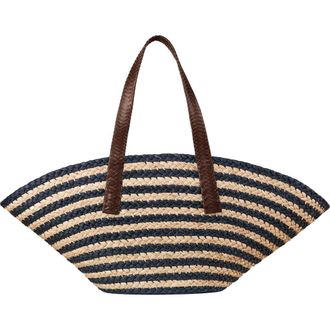 Cesta Collective Large Raffia Taco Tote in Navy Breton at Nordstrom
