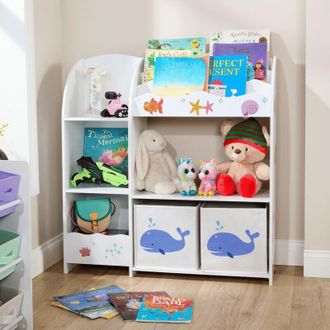 Home Source Industries Kids Storage Toy Bookshelf Organiser With Drawer Two Storage Boxes & Shelves