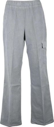 PANICALE Light Grey Velvet Trousers